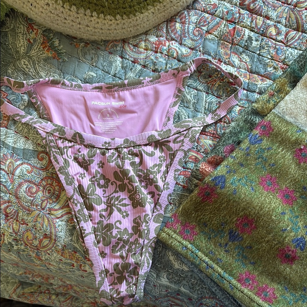 PacSun Pink Floral Bikini Bottom